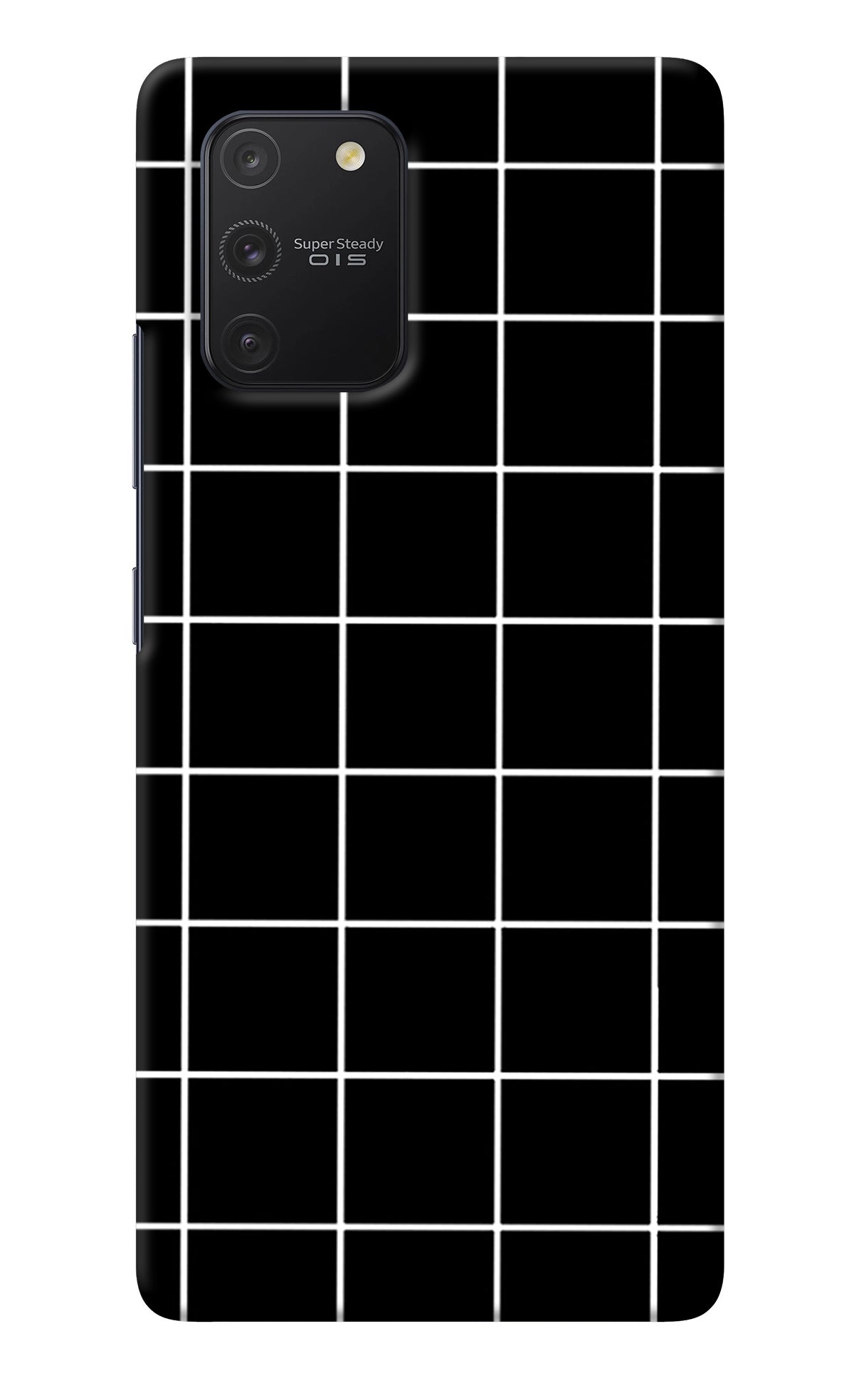 White Grid Samsung S10 Lite Back Cover