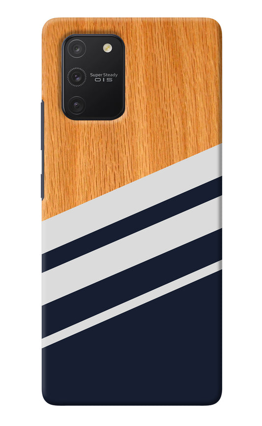 Blue and white wooden Samsung S10 Lite Back Cover