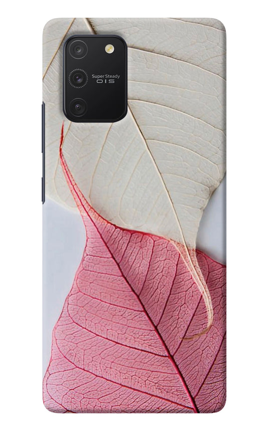 White Pink Leaf Samsung S10 Lite Back Cover