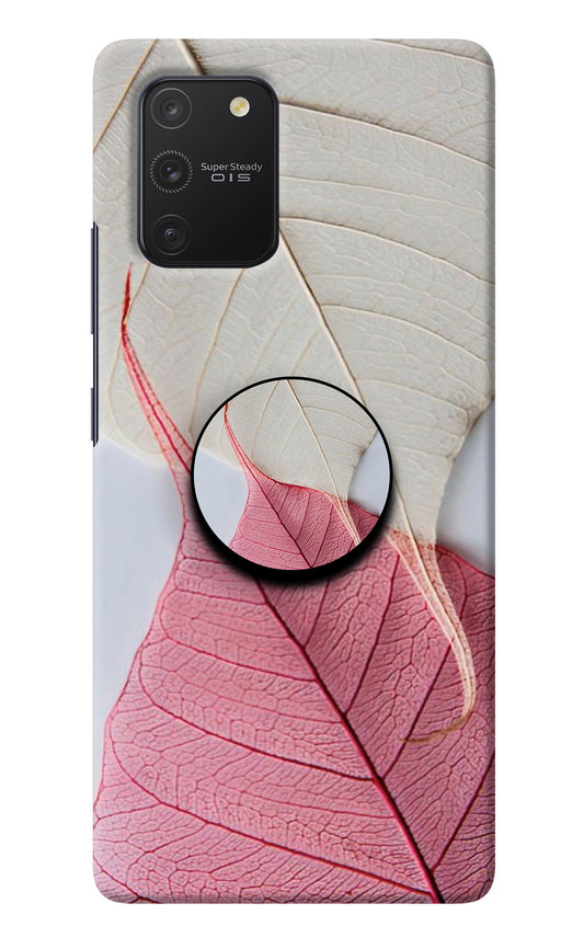 White Pink Leaf Samsung S10 Lite Pop Case