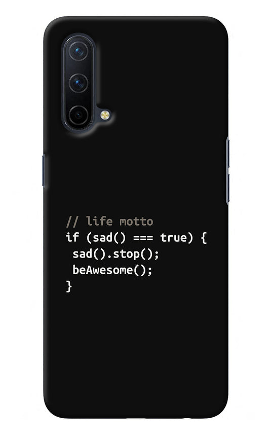 Life Motto Code Oneplus Nord CE 5G Back Cover