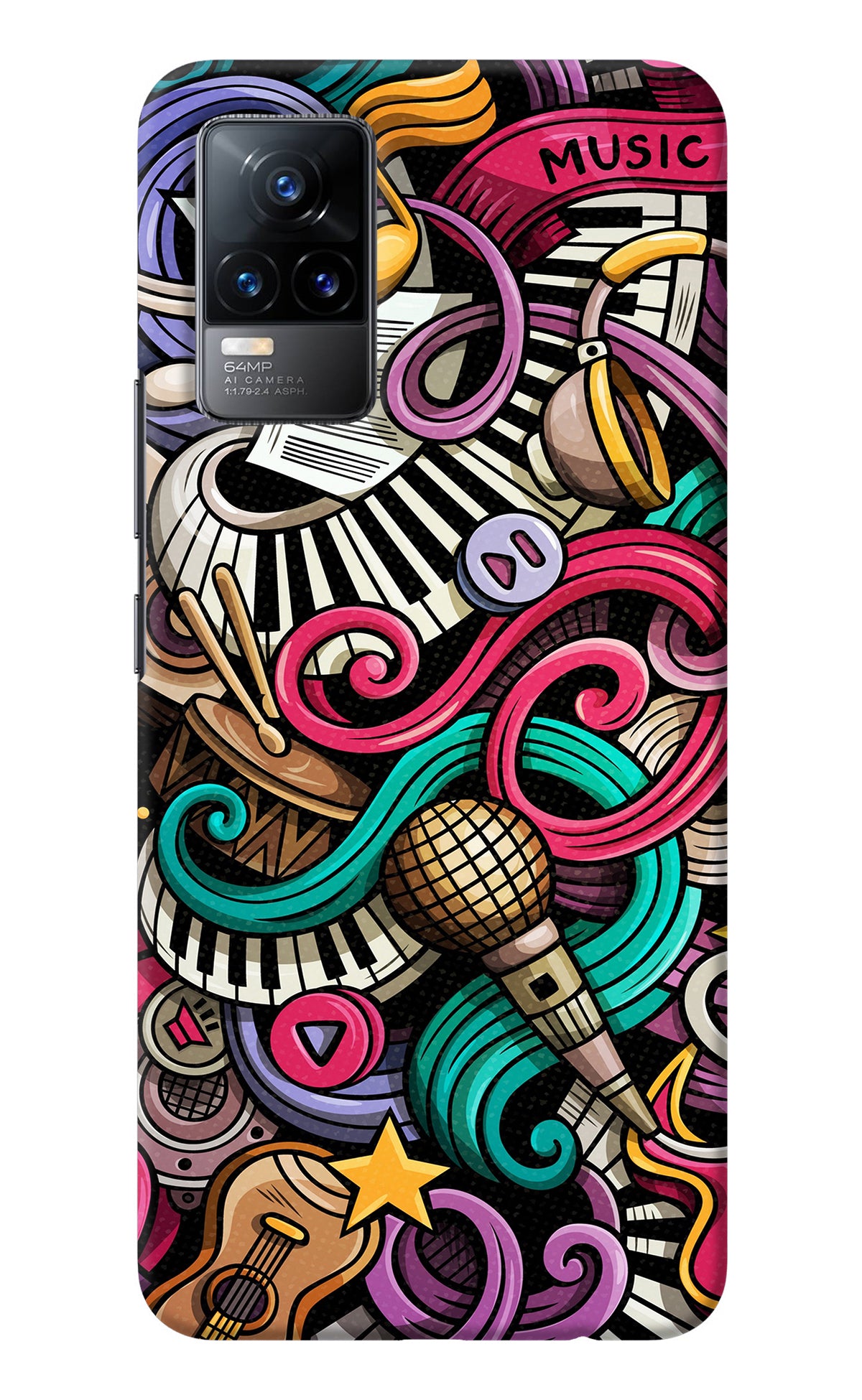 Music Abstract Vivo Y73/V21E 4G Back Cover