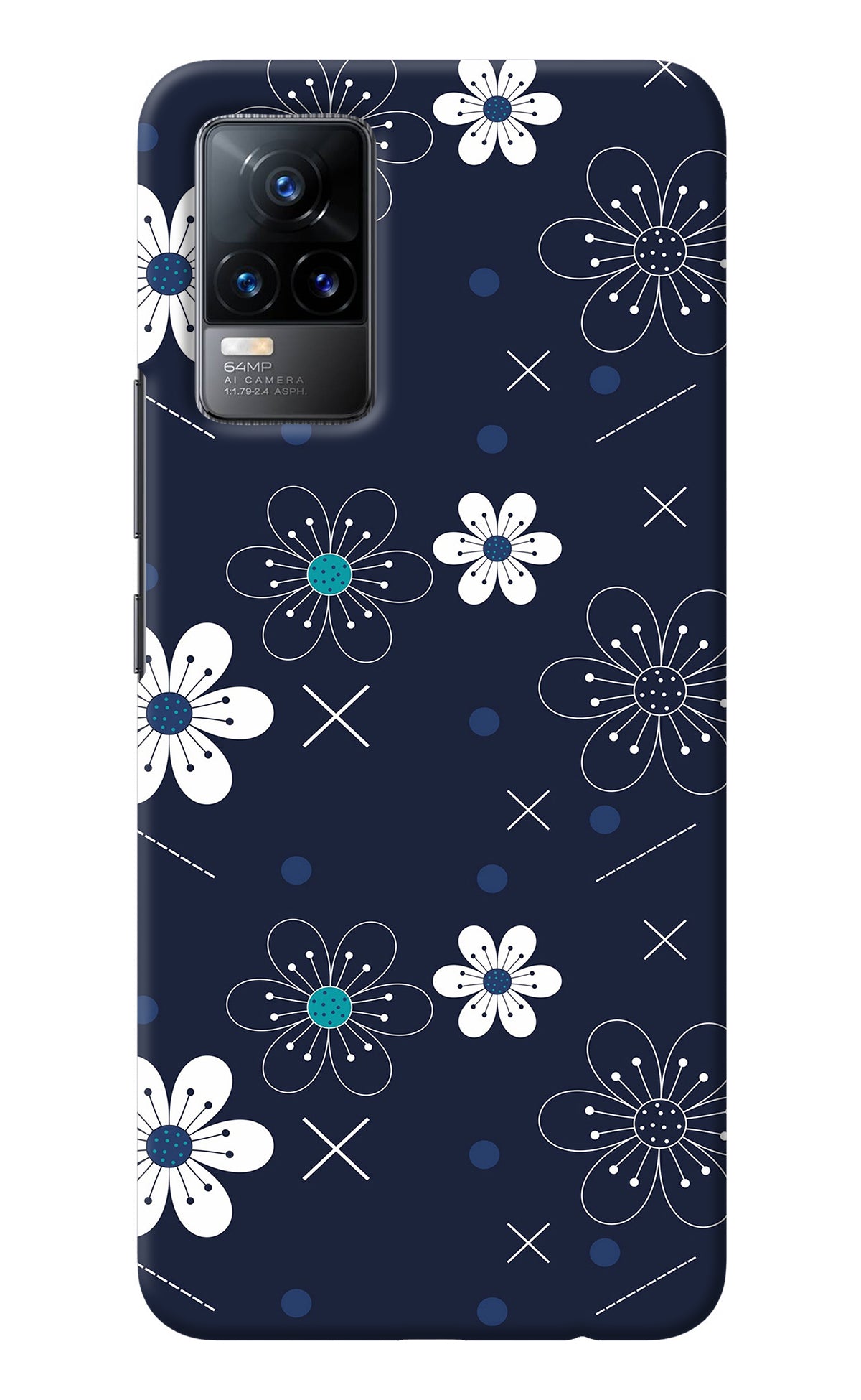 Flowers Vivo Y73/V21E 4G Back Cover