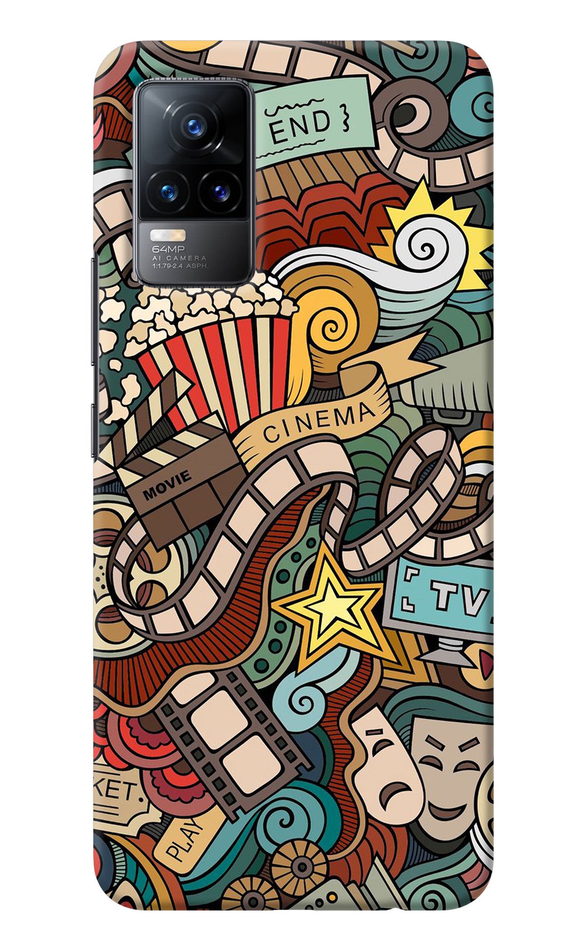 Cinema Abstract Vivo Y73/V21E 4G Back Cover