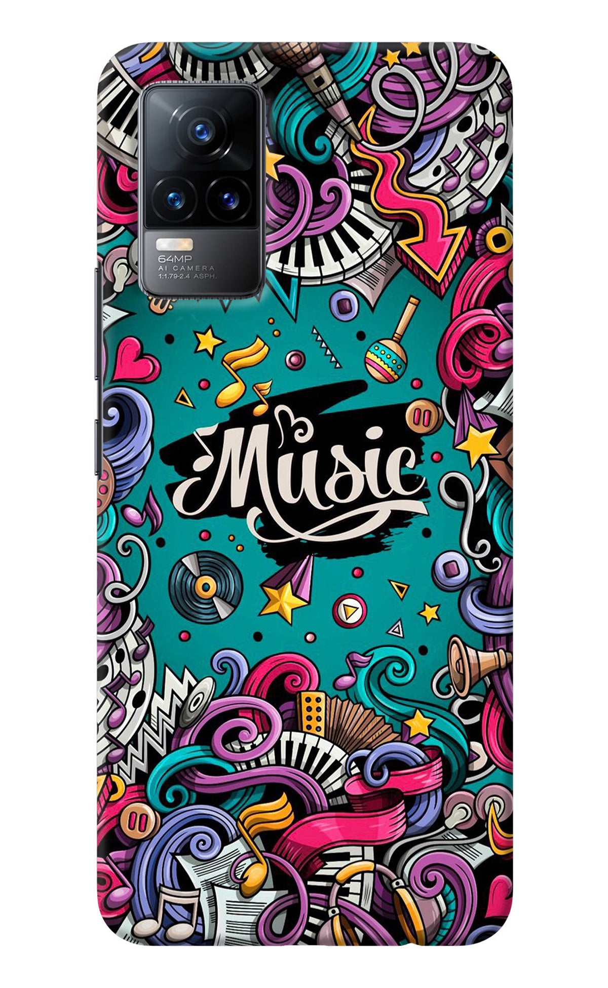 Music Graffiti Vivo Y73/V21E 4G Back Cover