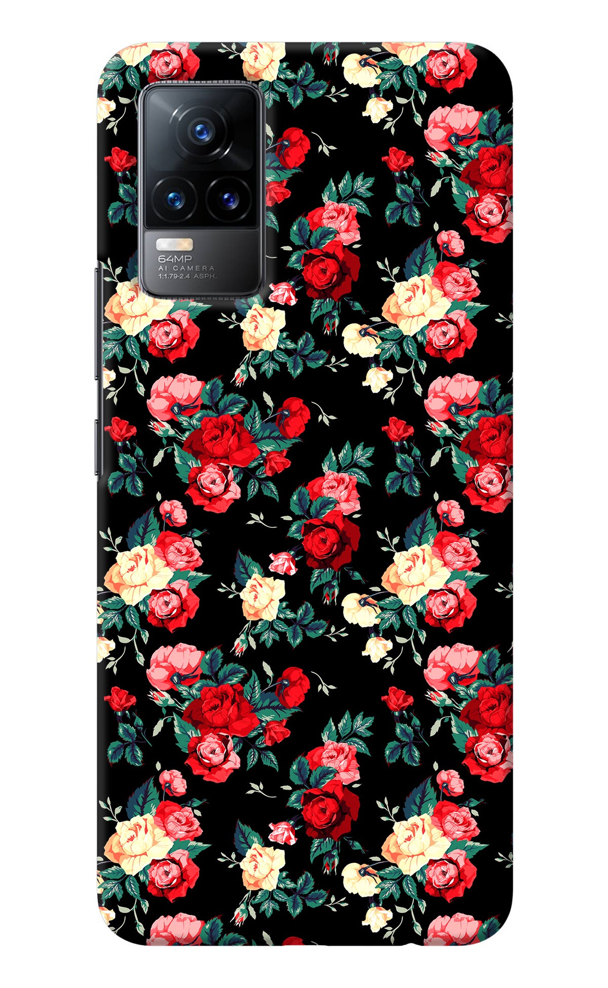 Rose Pattern Vivo Y73/V21E 4G Back Cover