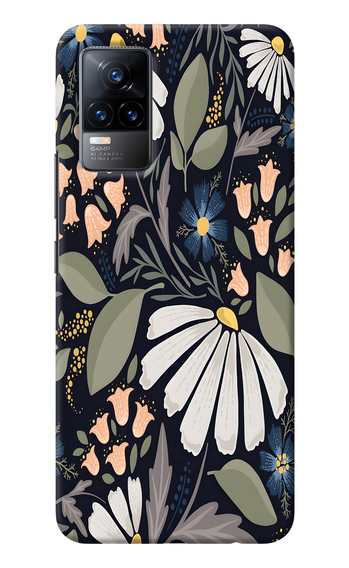 Flowers Art Vivo Y73/V21E 4G Back Cover