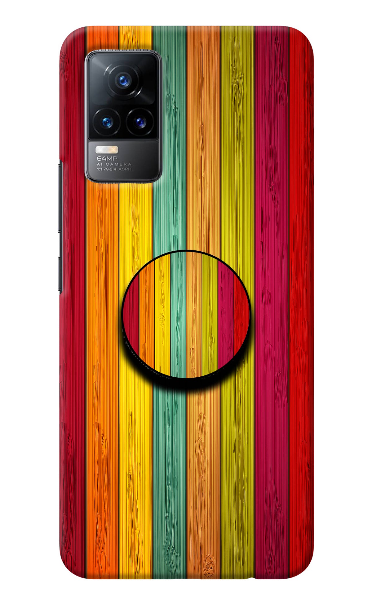 Multicolor Wooden Vivo Y73/V21E 4G Pop Case