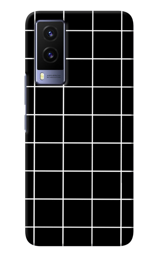 White Grid Vivo V21E 5G Back Cover