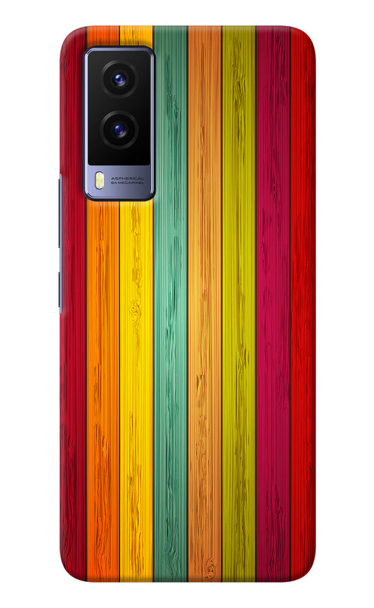 Multicolor Wooden Vivo V21E 5G Back Cover