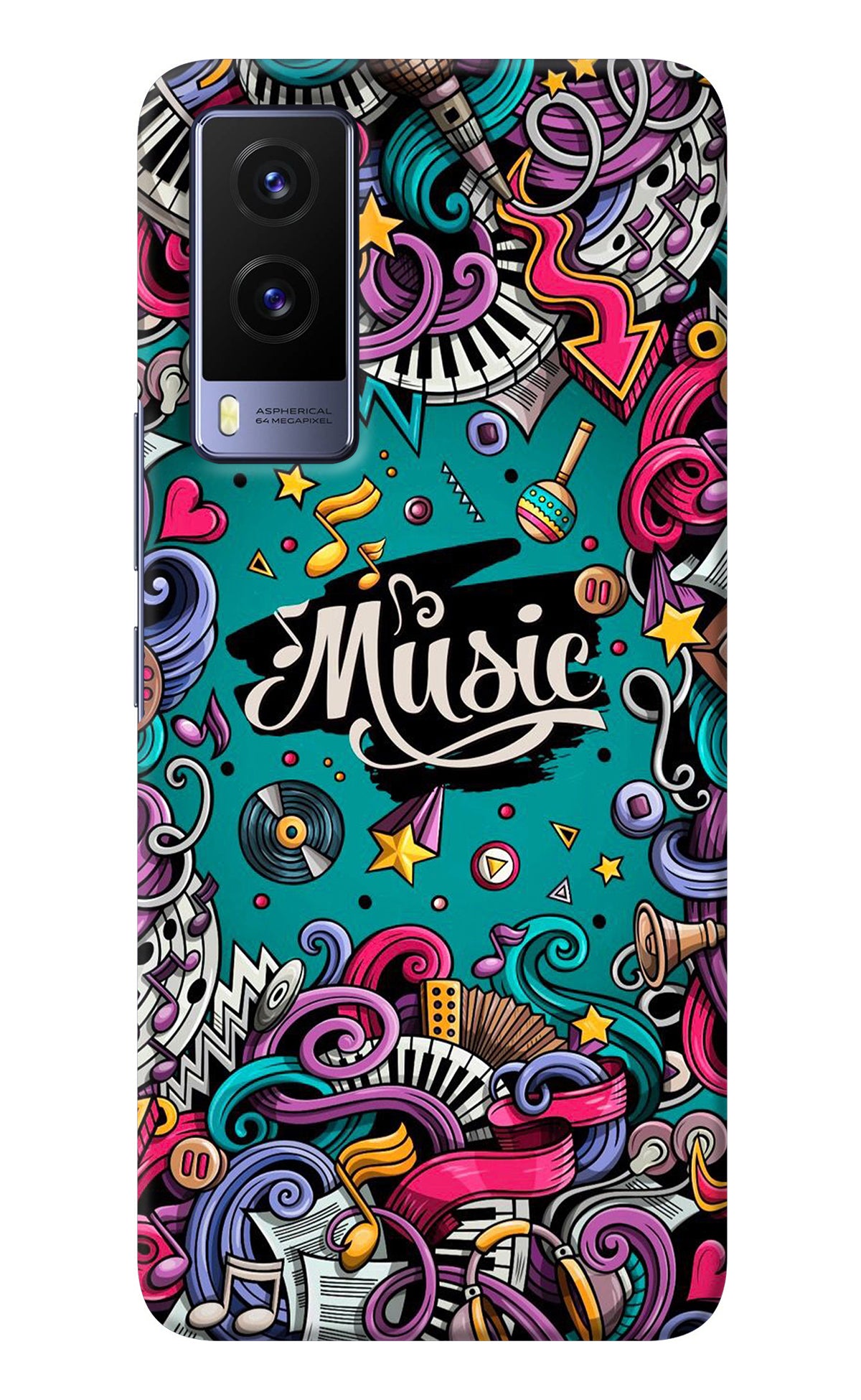 Music Graffiti Vivo V21E 5G Back Cover