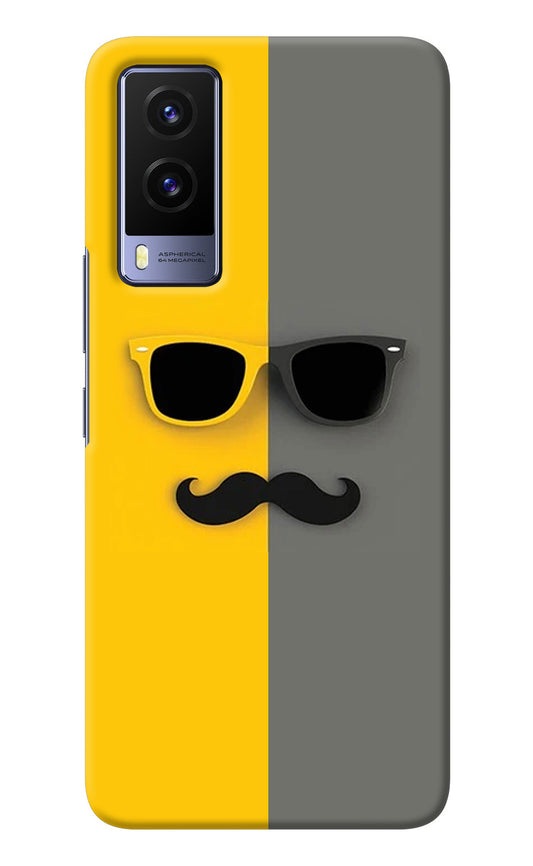 Sunglasses with Mustache Vivo V21E 5G Back Cover