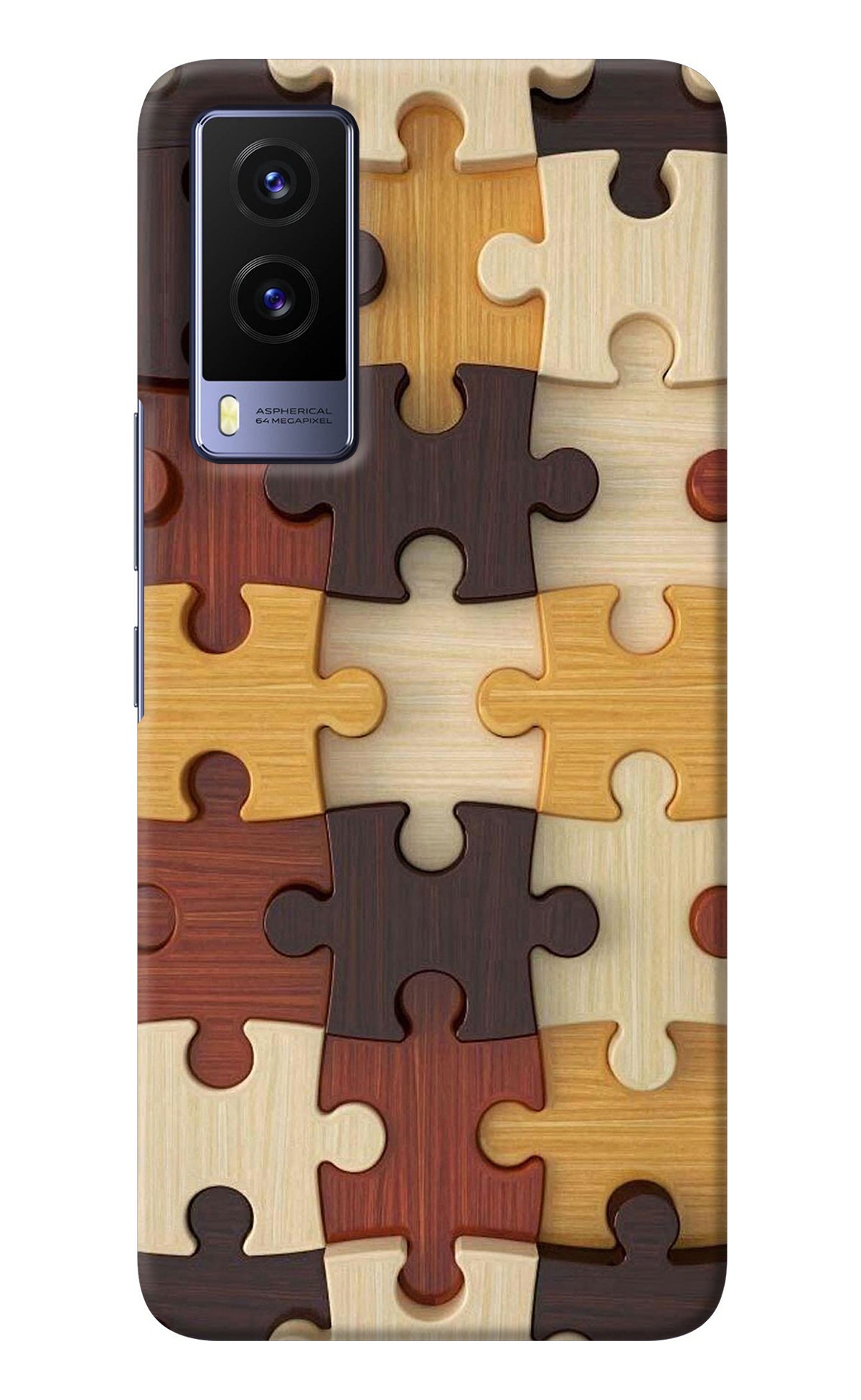 Wooden Puzzle Vivo V21E 5G Back Cover