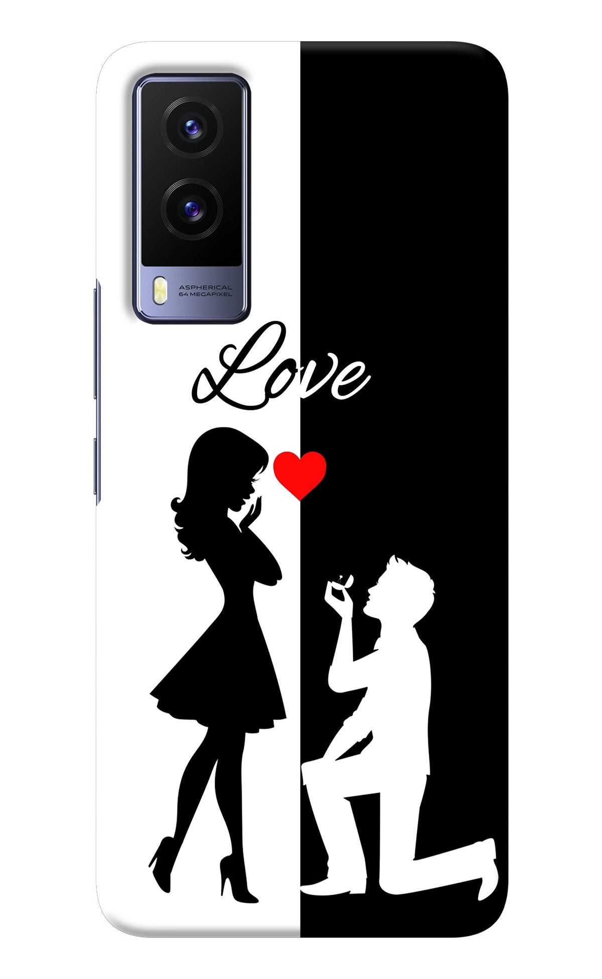 Love Propose Black And White Vivo V21E 5G Back Cover