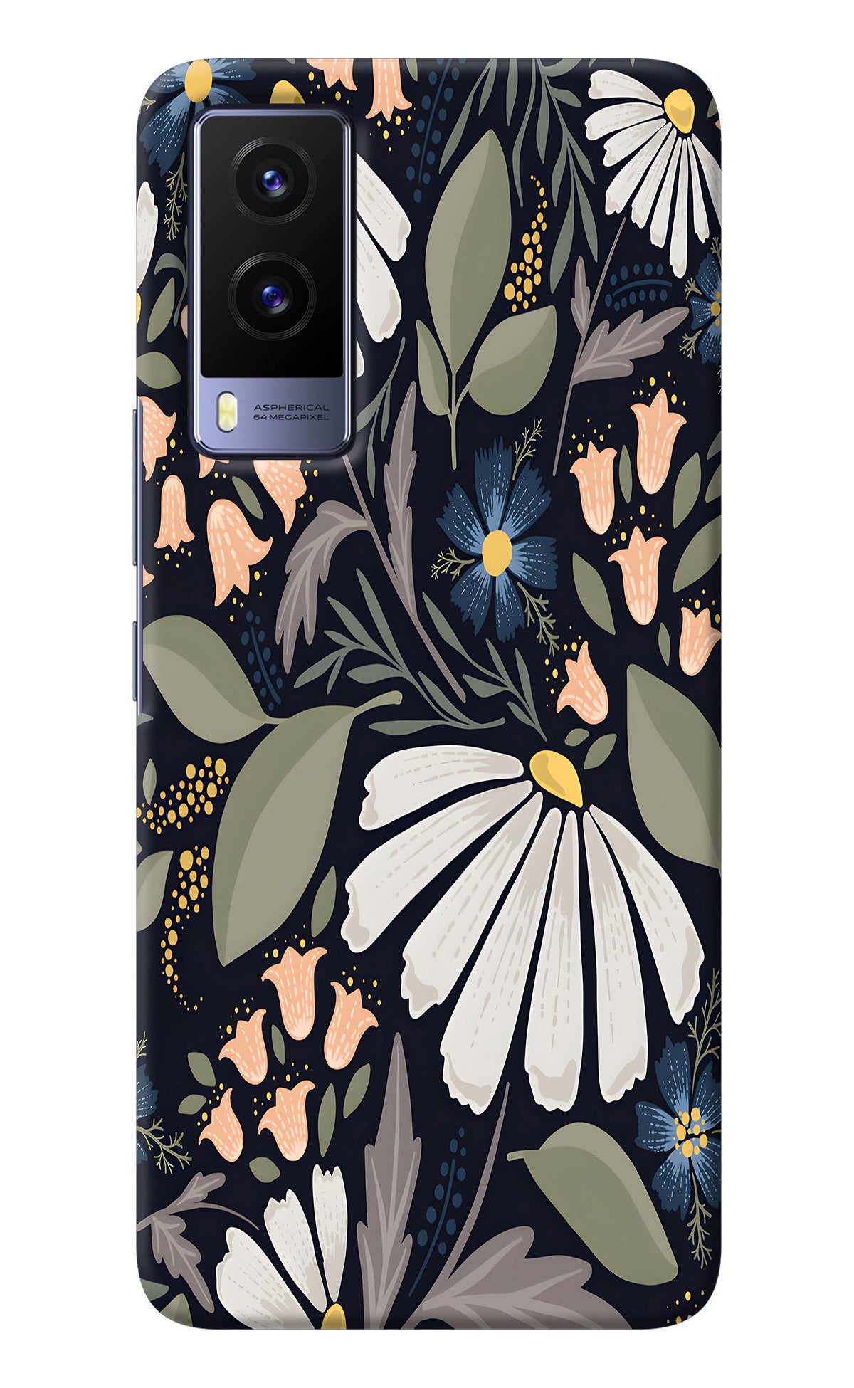 Flowers Art Vivo V21E 5G Back Cover