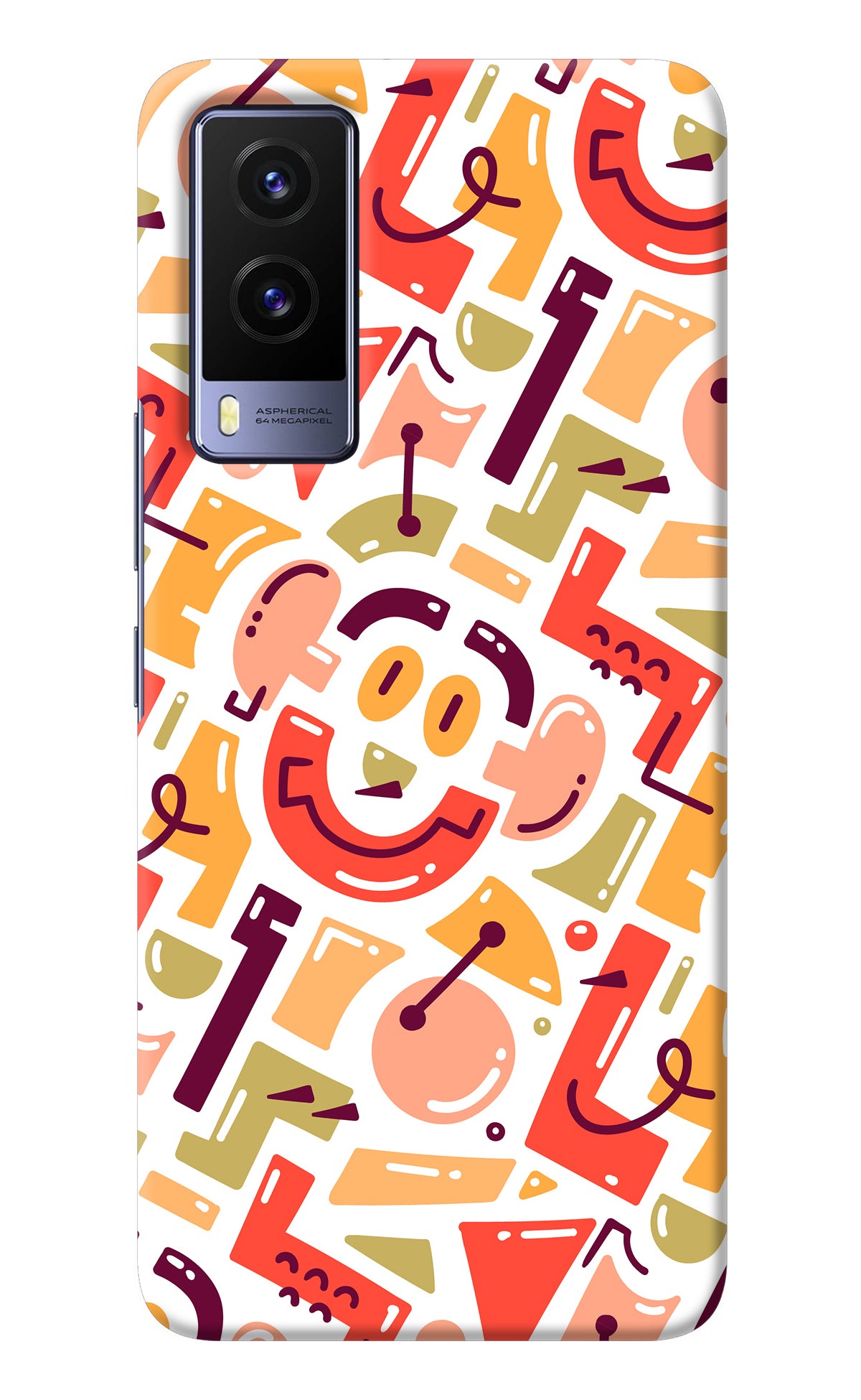 Doodle Pattern Vivo V21E 5G Back Cover