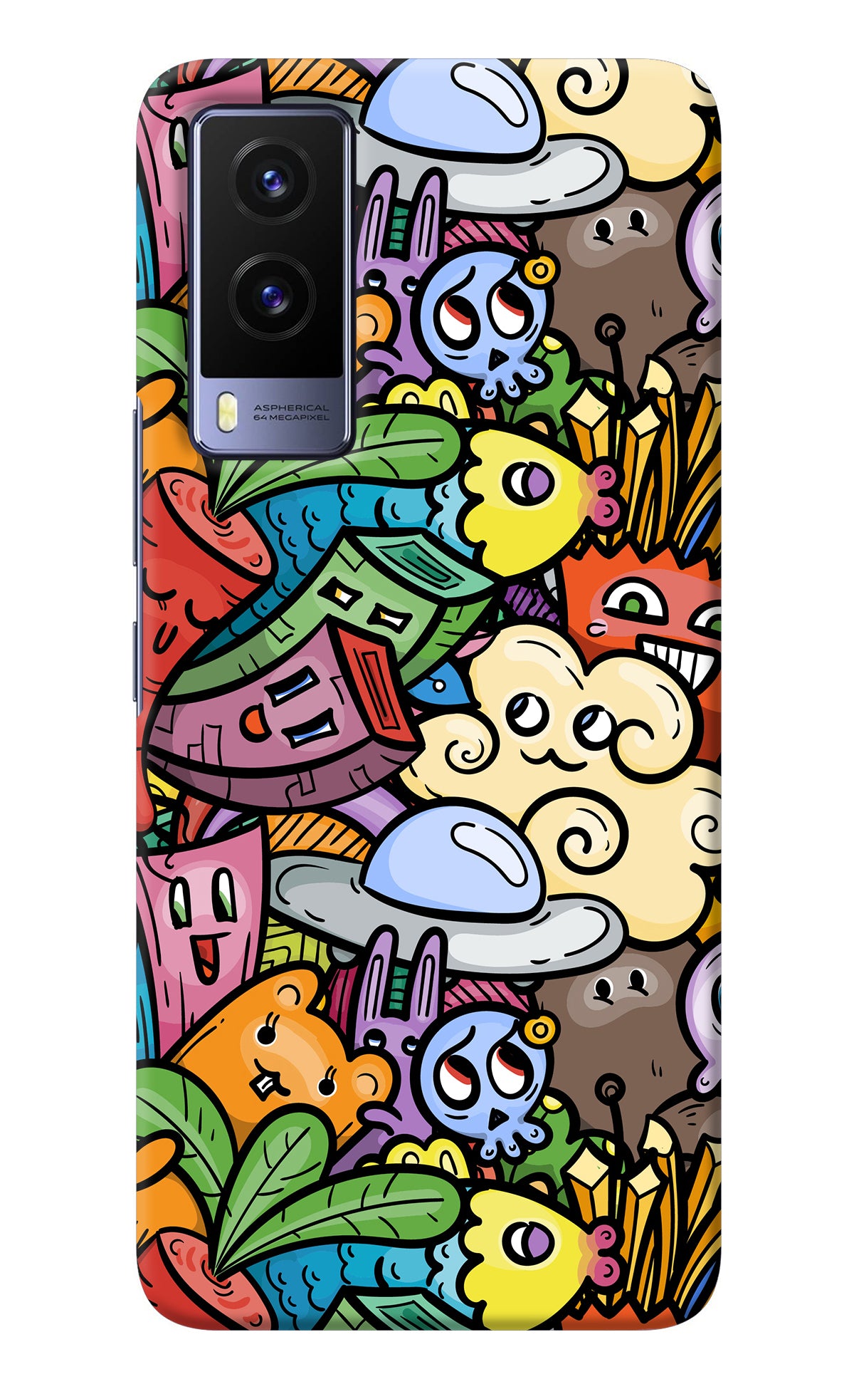 Veggie Doodle Vivo V21E 5G Back Cover