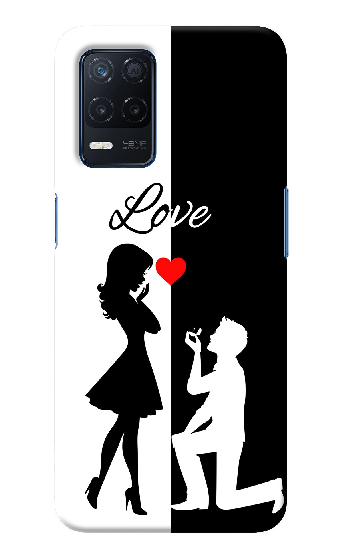 Love Propose Black And White Realme Narzo 30 5G Back Cover