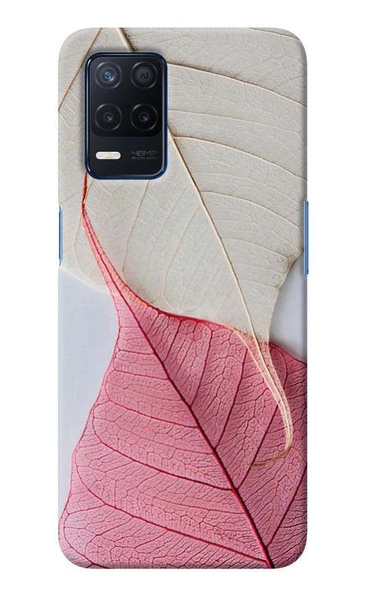 White Pink Leaf Realme Narzo 30 5G Back Cover
