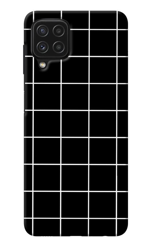 White Grid Samsung M32 Back Cover