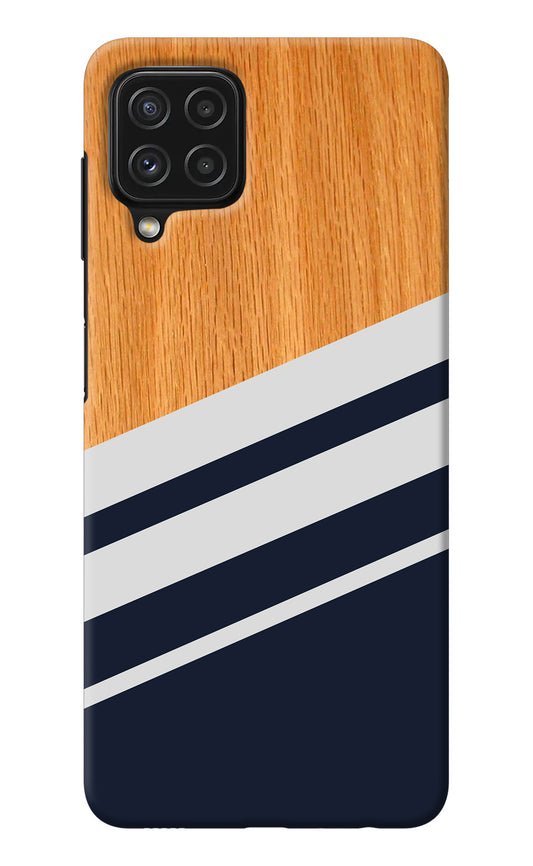 Blue and white wooden Samsung M32 Back Cover