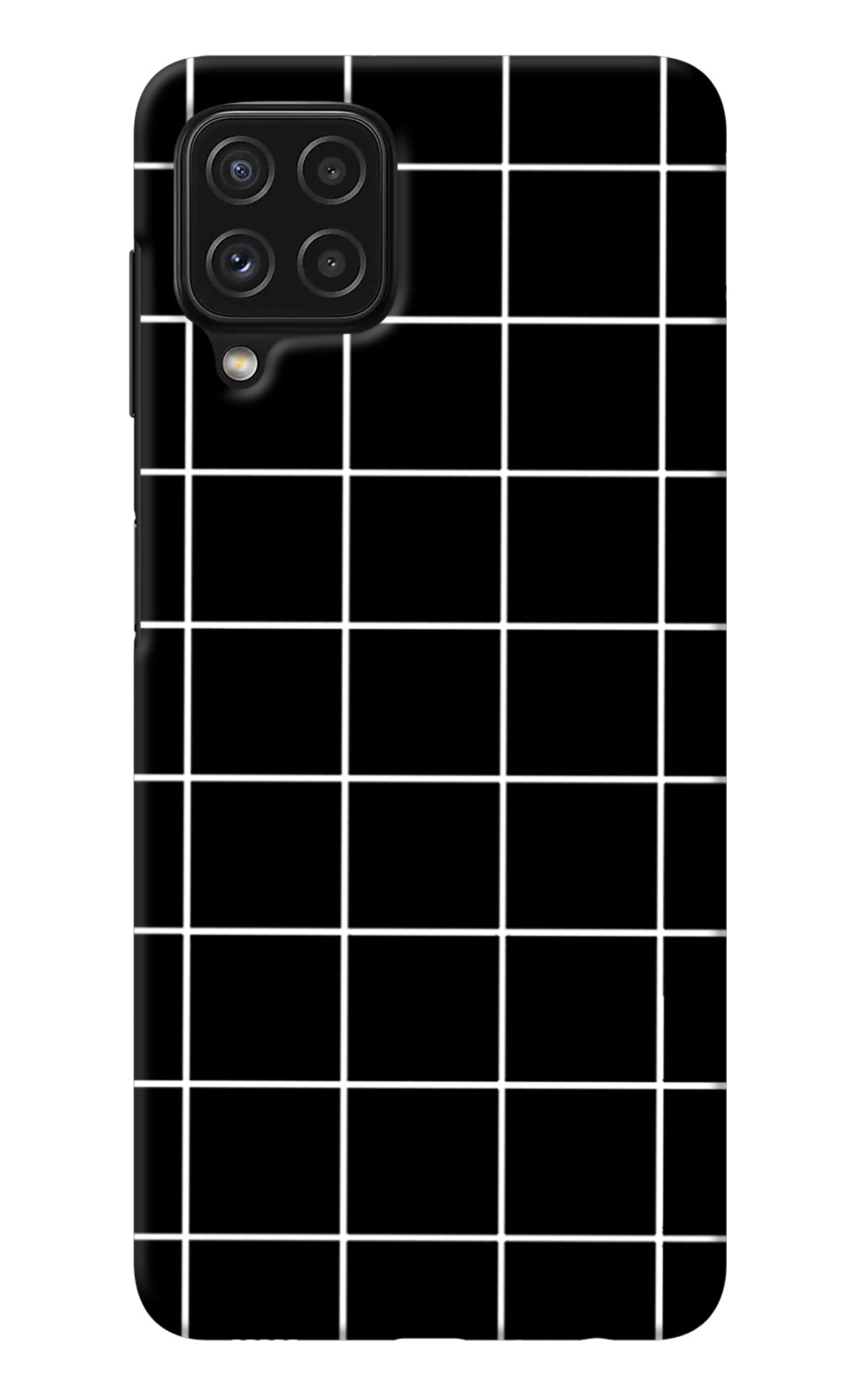 White Grid Samsung A22 4G Back Cover