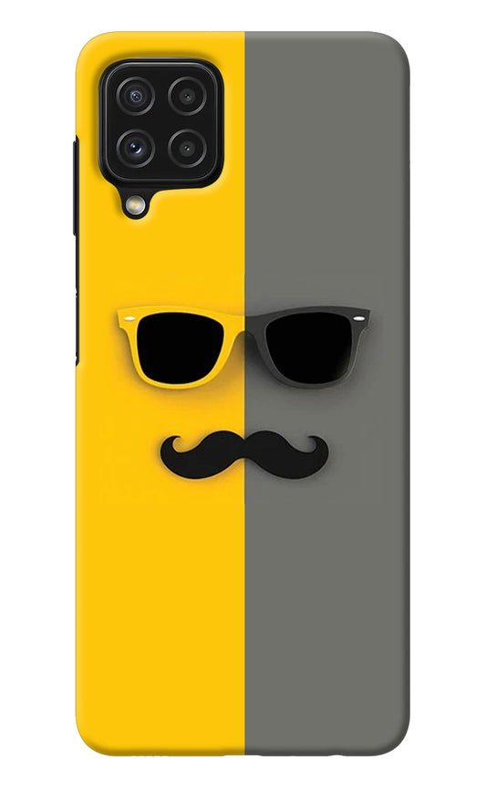 Sunglasses with Mustache Samsung A22 4G Back Cover