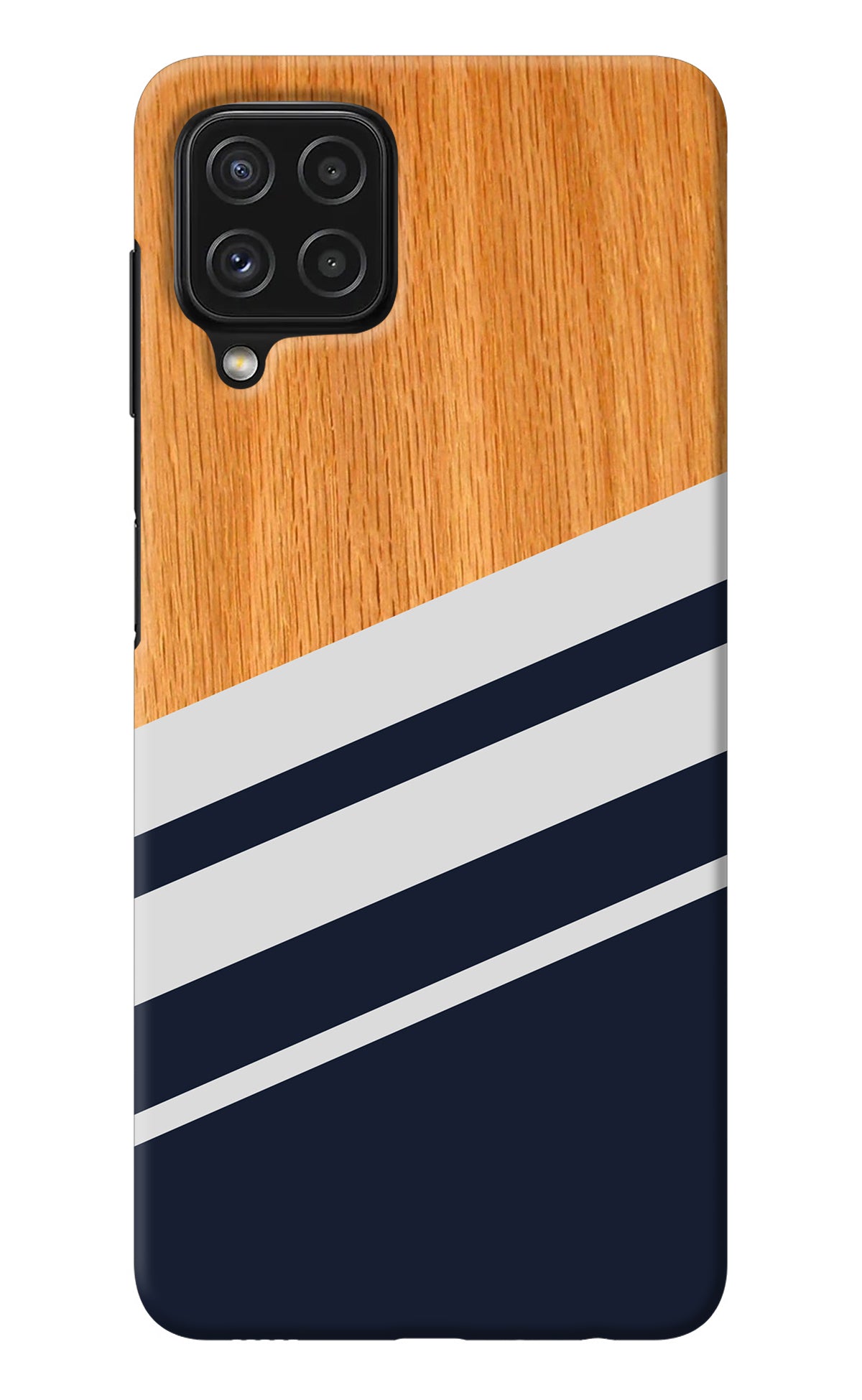 Blue and white wooden Samsung A22 4G Back Cover