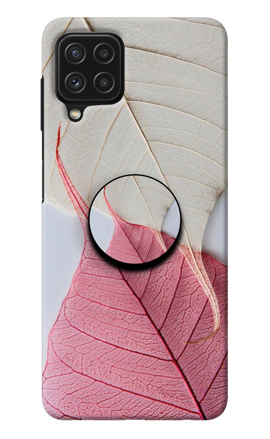 White Pink Leaf Samsung A22 4G Pop Case