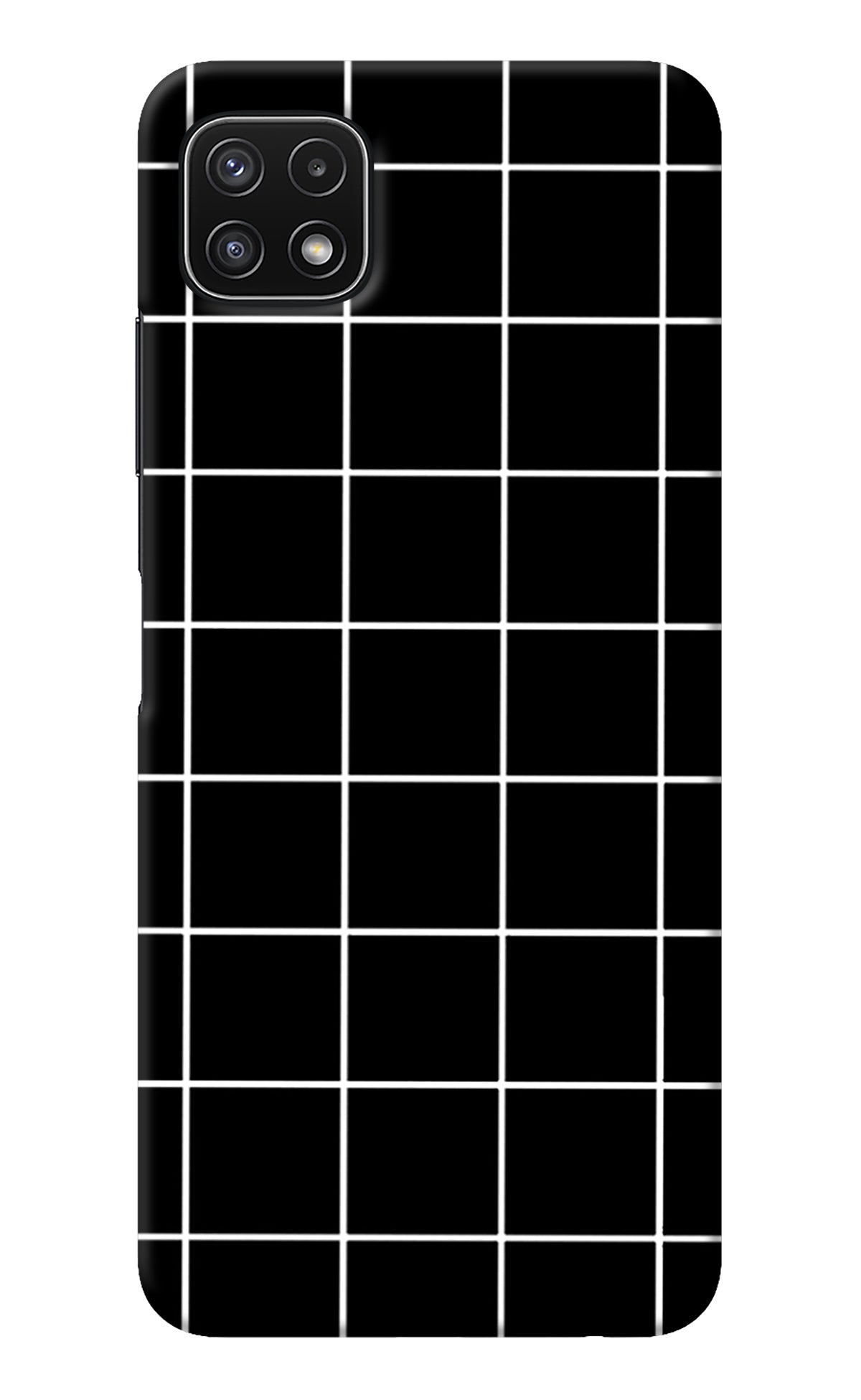 White Grid Samsung A22 5G Back Cover