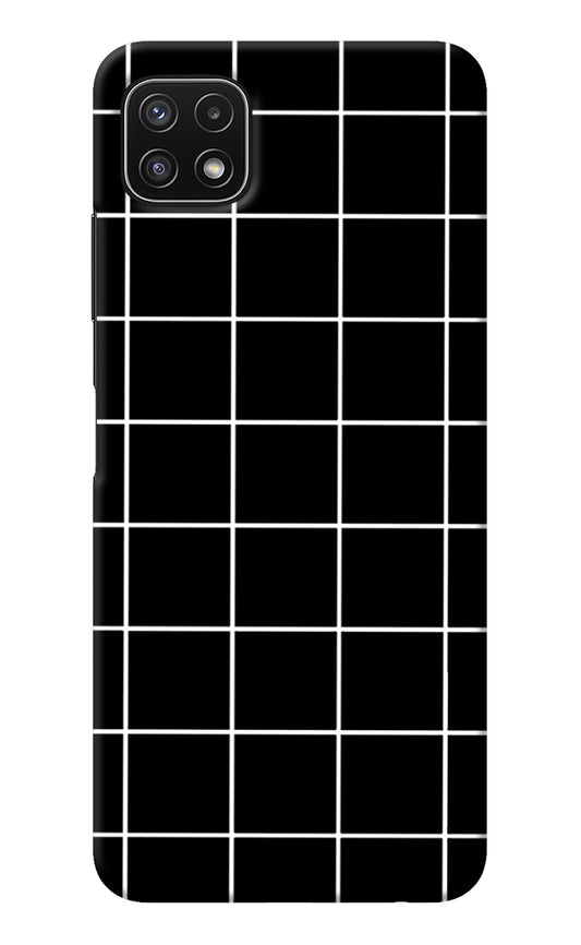 White Grid Samsung A22 5G Back Cover