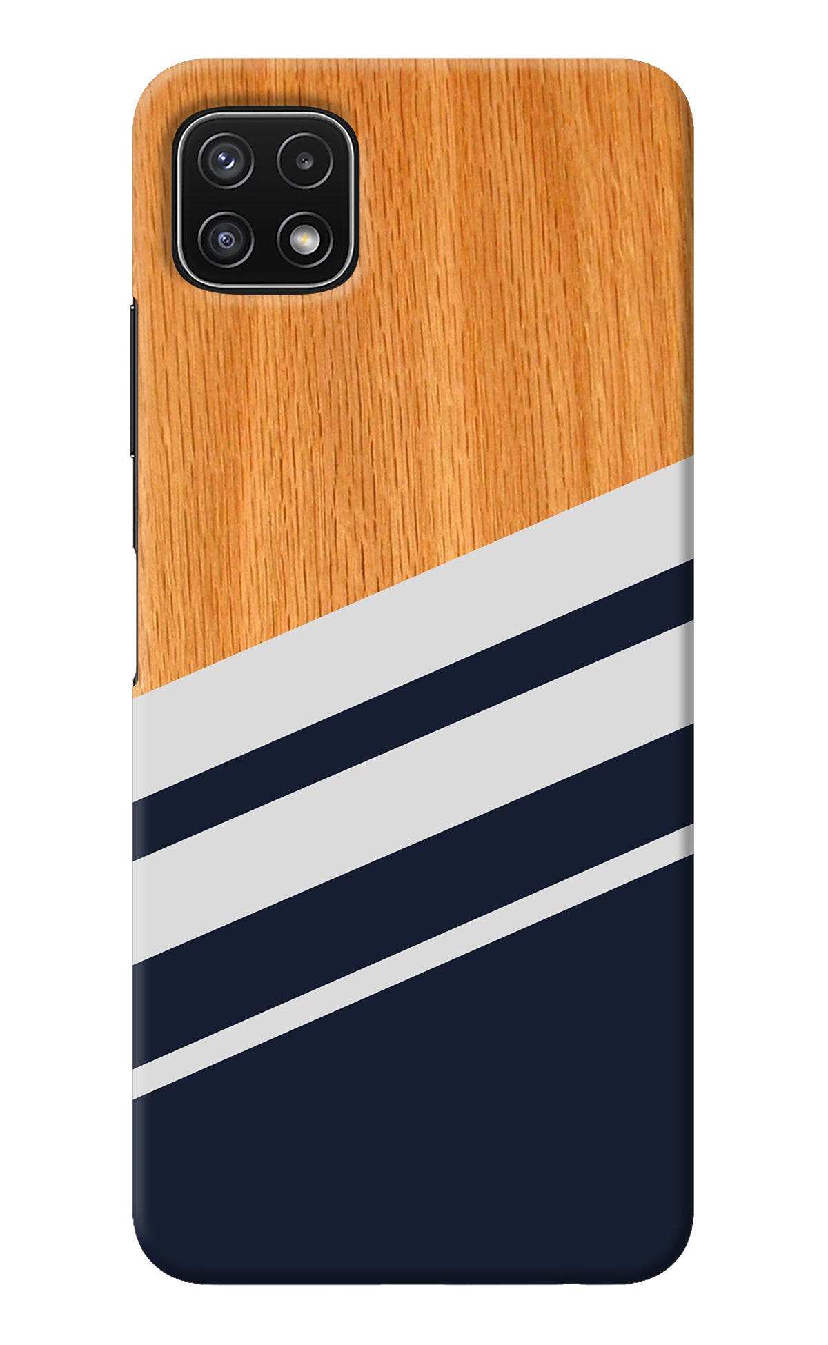 Blue and white wooden Samsung A22 5G Back Cover