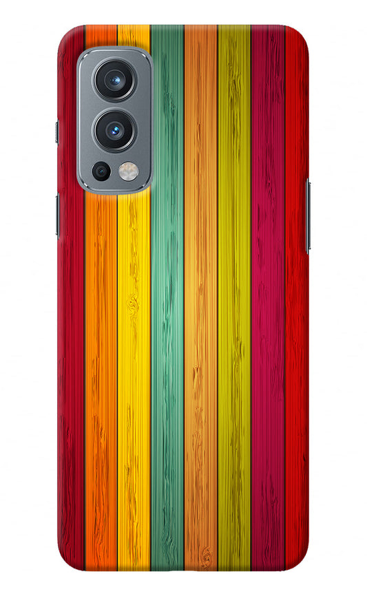Multicolor Wooden OnePlus Nord 2 5G Back Cover