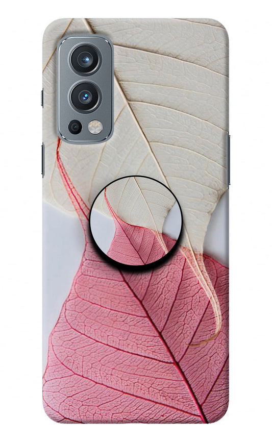 White Pink Leaf OnePlus Nord 2 5G Pop Case