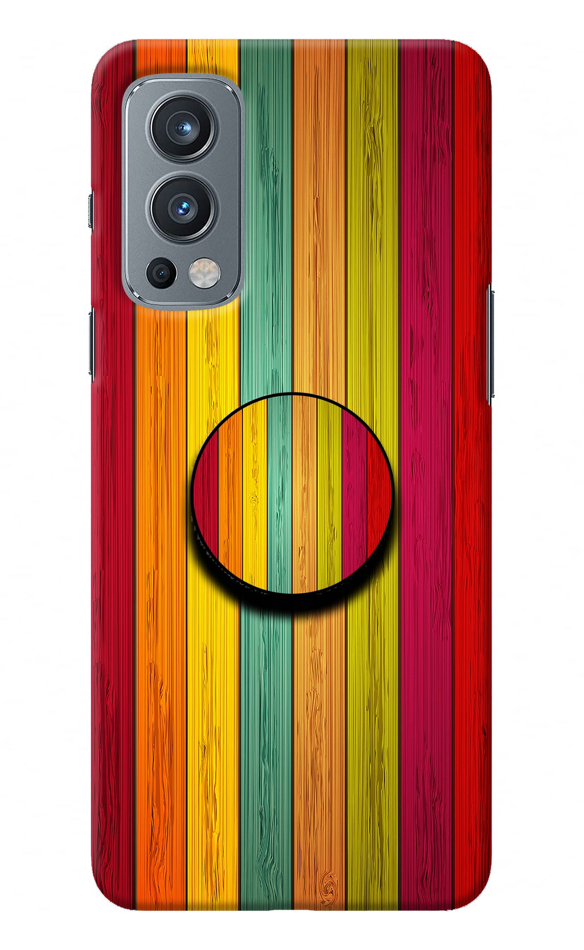 Multicolor Wooden OnePlus Nord 2 5G Pop Case