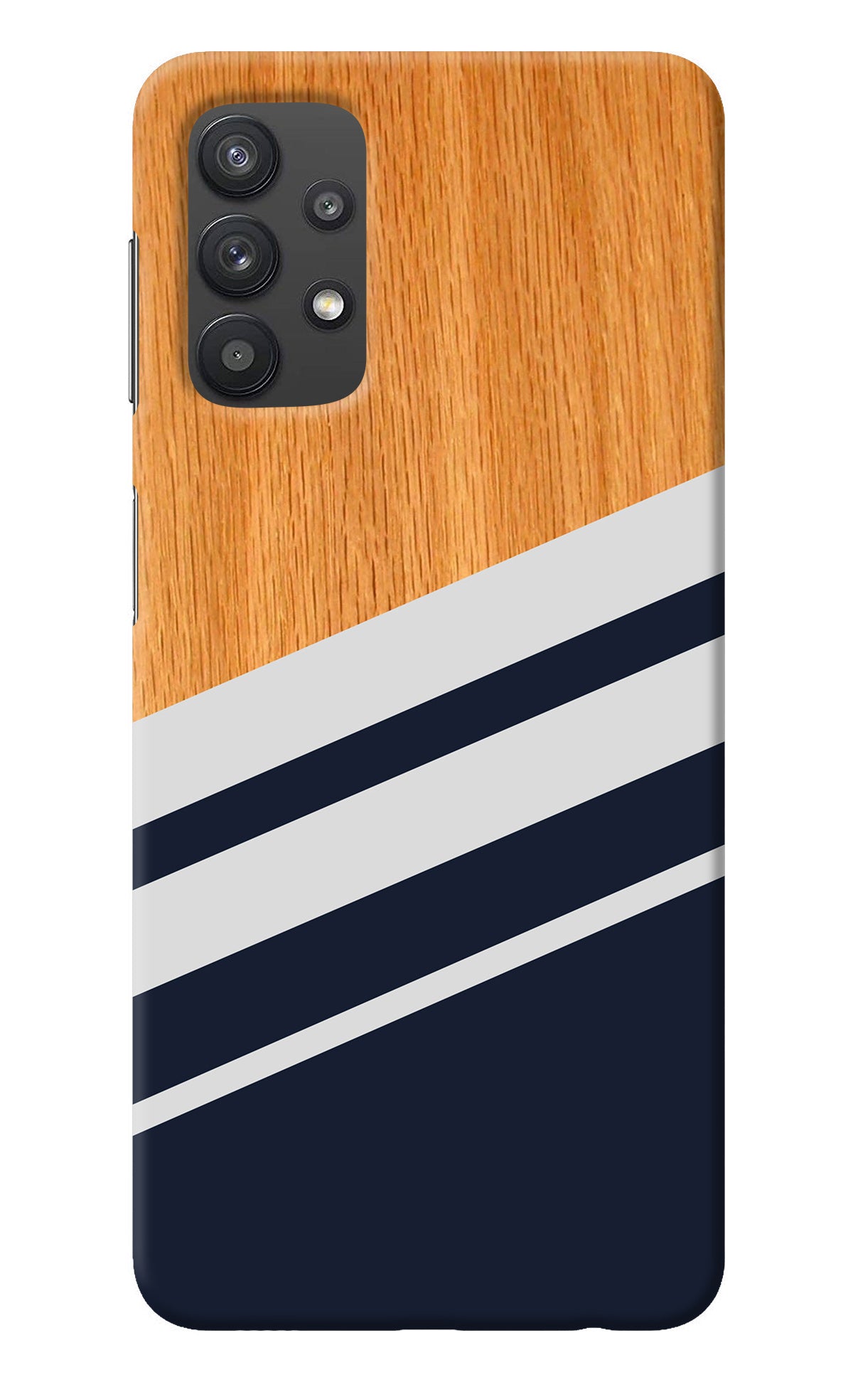 Blue and white wooden Samsung M32 5G Back Cover