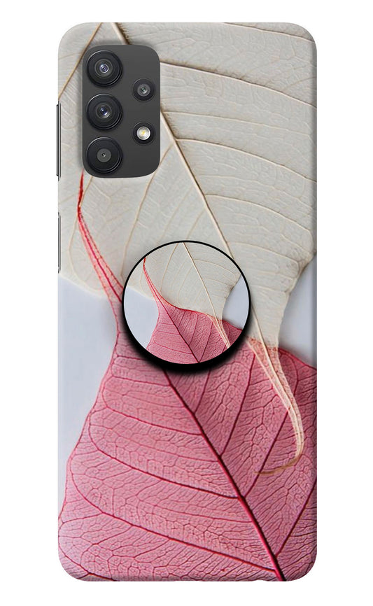 White Pink Leaf Samsung M32 5G Pop Case