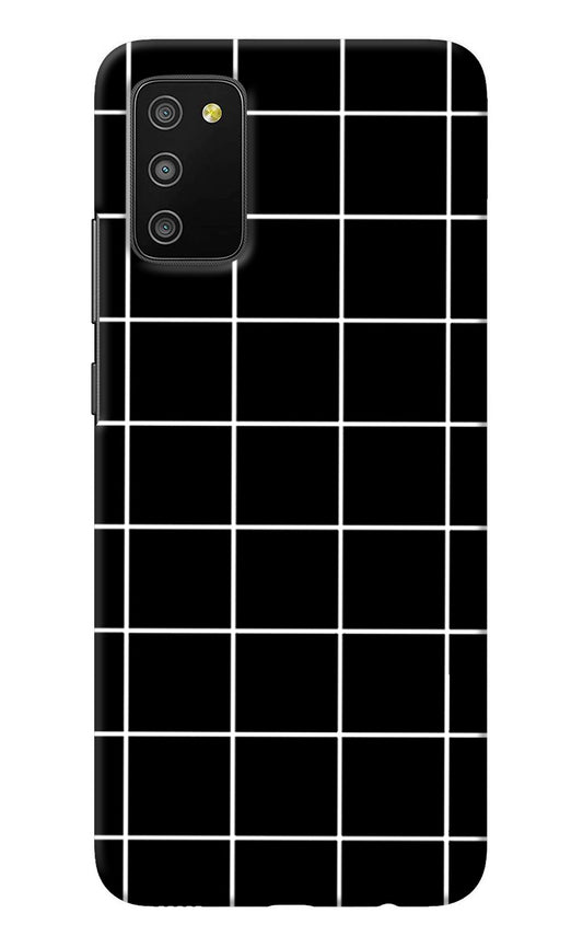 White Grid Samsung M02s Back Cover