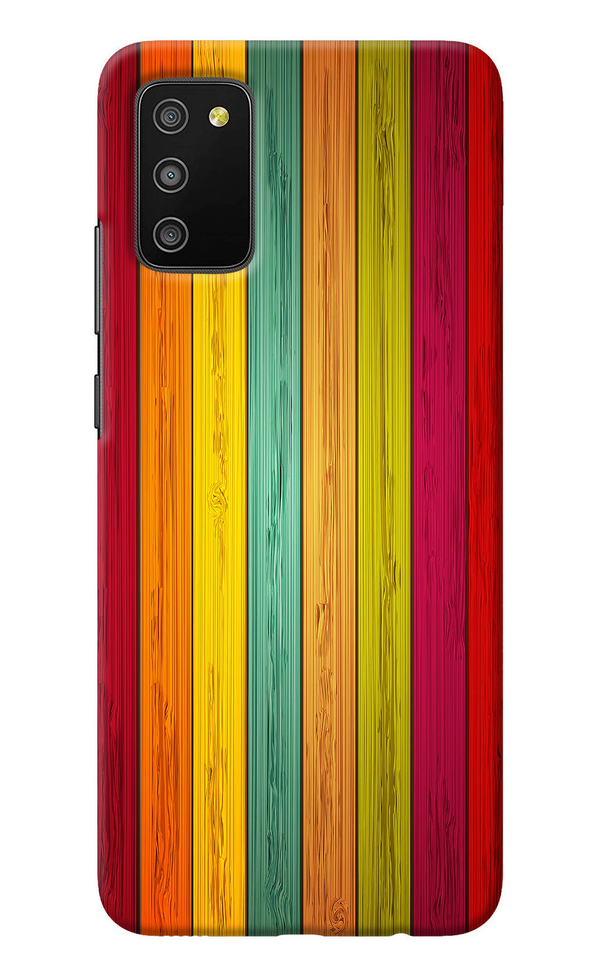 Multicolor Wooden Samsung M02s Back Cover