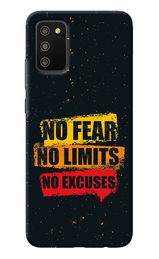 No Fear No Limits No Excuse Samsung M02s Back Cover