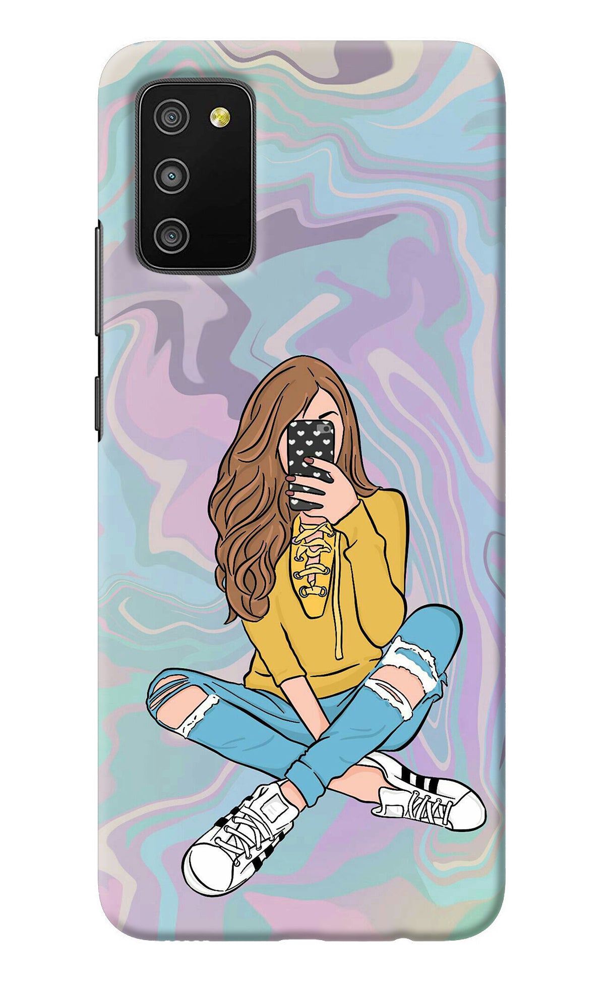 Selfie Girl Samsung M02s Back Cover