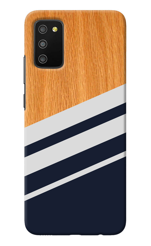 Blue and white wooden Samsung M02s Back Cover