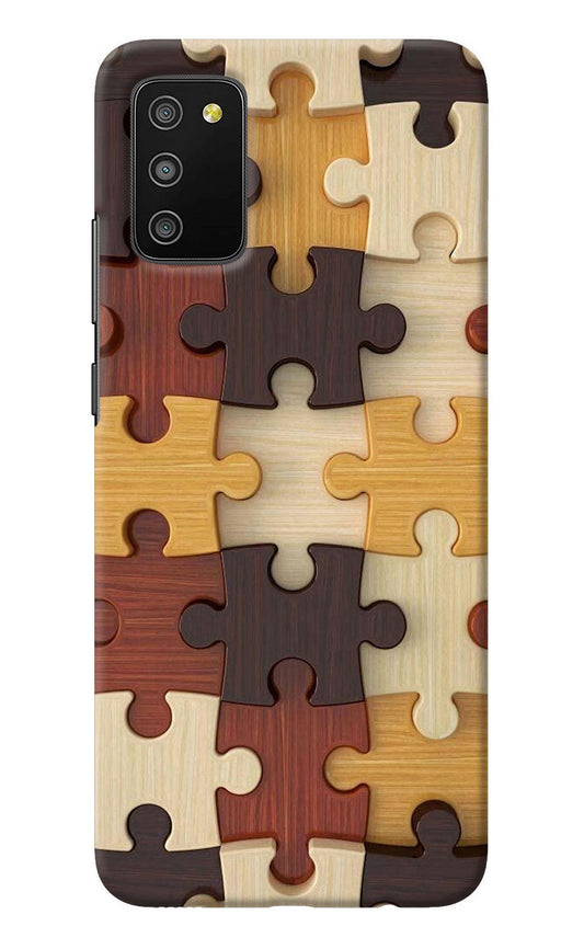 Wooden Puzzle Samsung M02s Back Cover