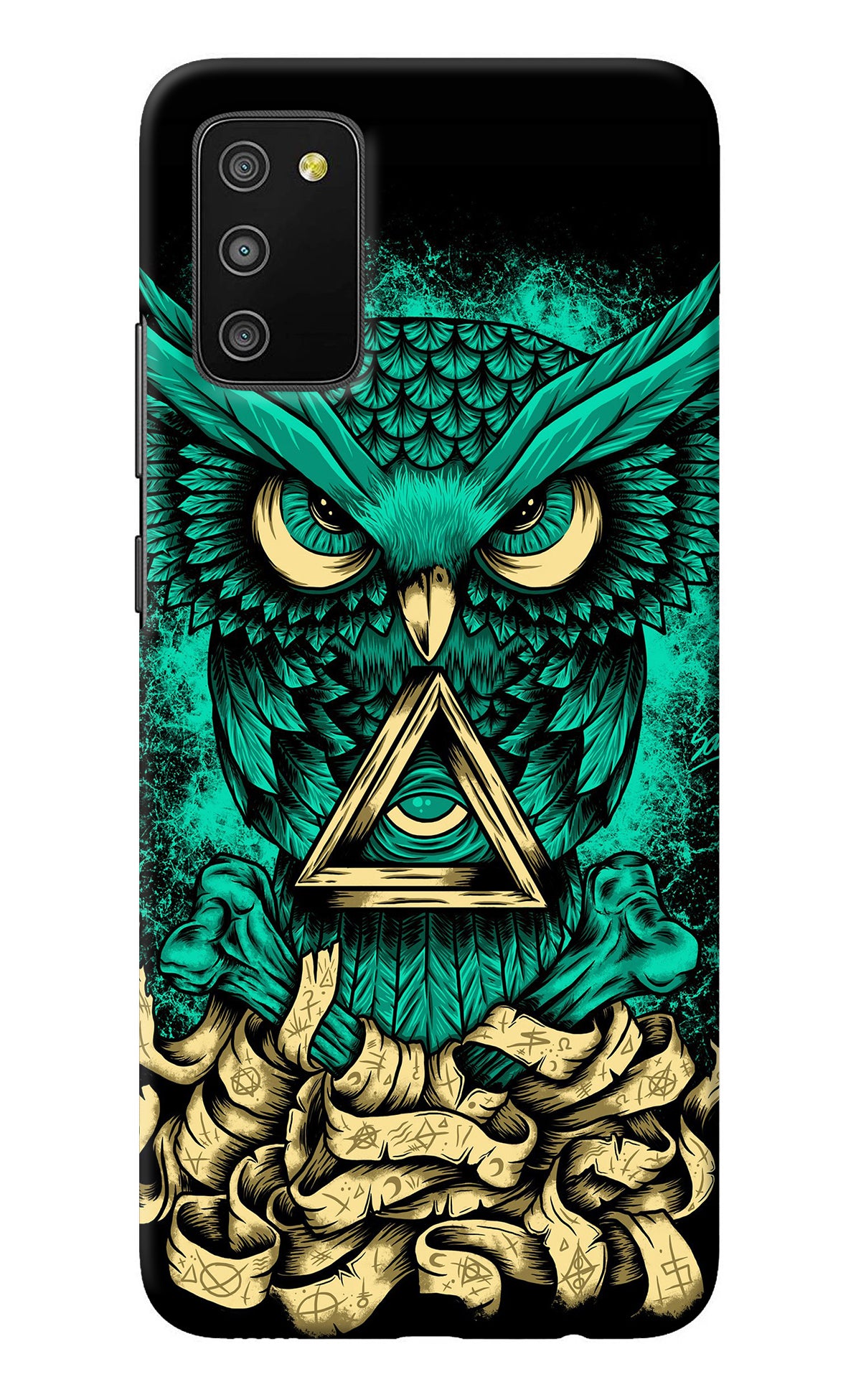 Green Owl Samsung M02s Back Cover