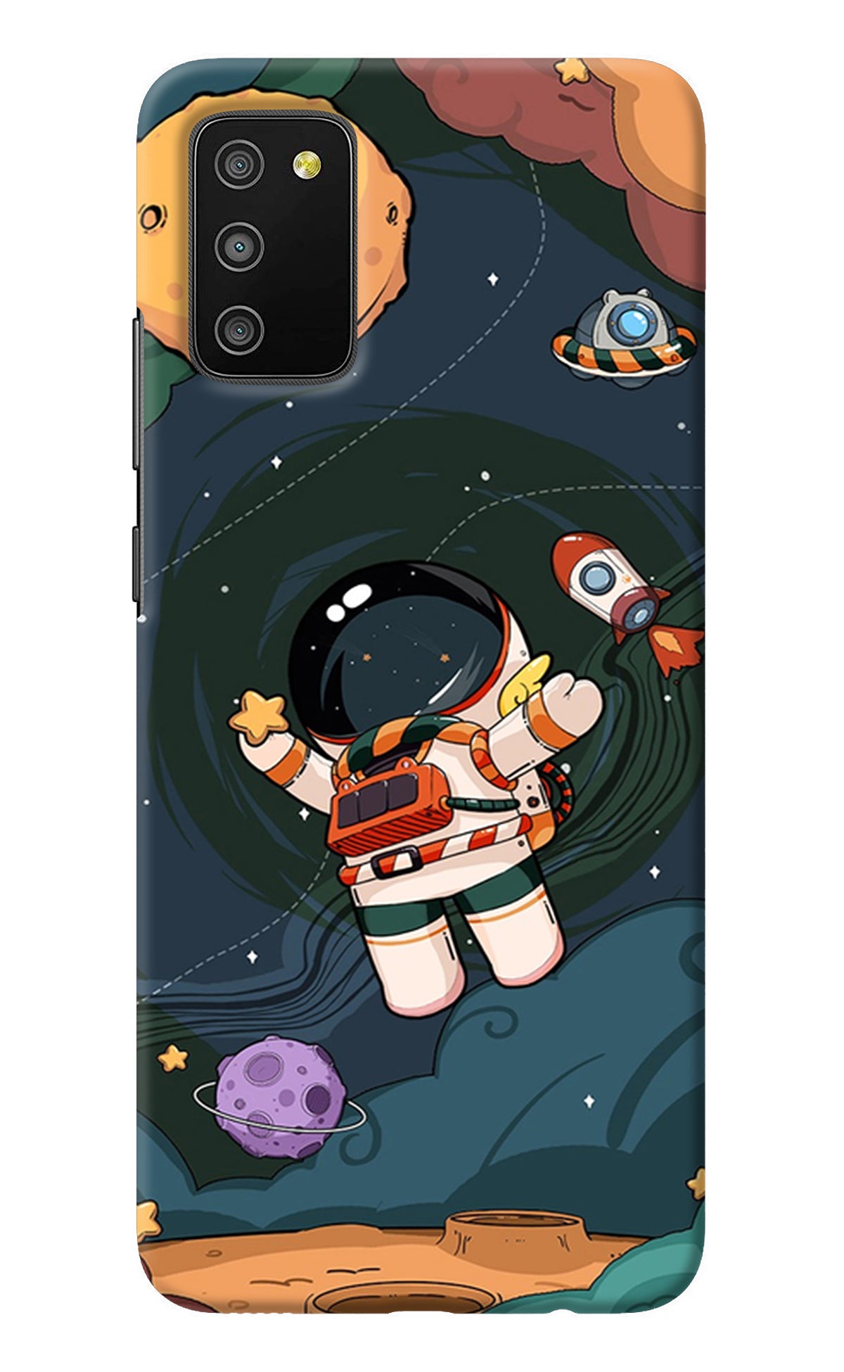 Cartoon Astronaut Samsung M02s Back Cover