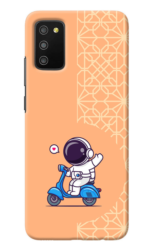 Cute Astronaut Riding Samsung M02s Back Cover