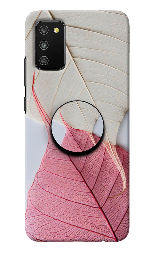 White Pink Leaf Samsung M02s Pop Case