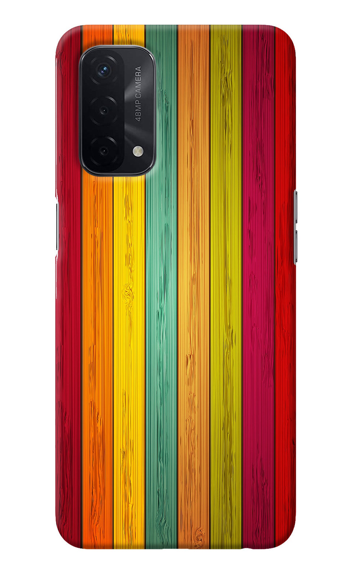 Multicolor Wooden Oppo A74 5G Back Cover
