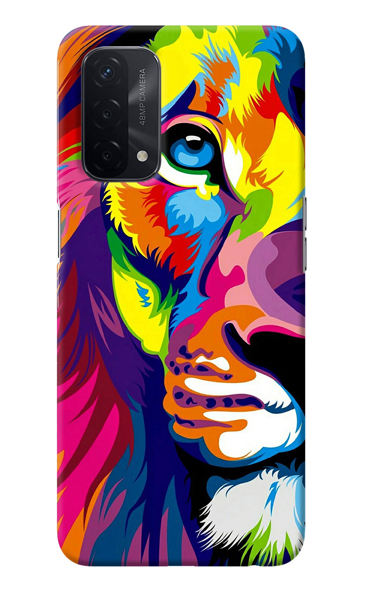 Lion Half Face Oppo A74 5G Back Cover