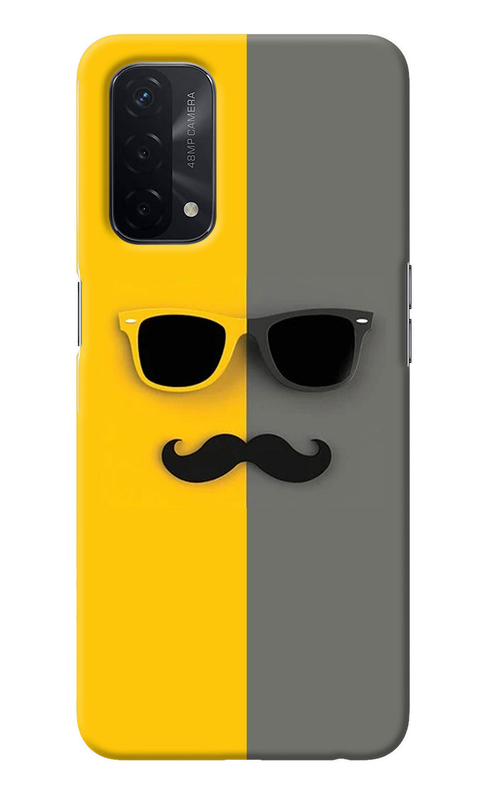 Sunglasses with Mustache Oppo A74 5G Back Cover